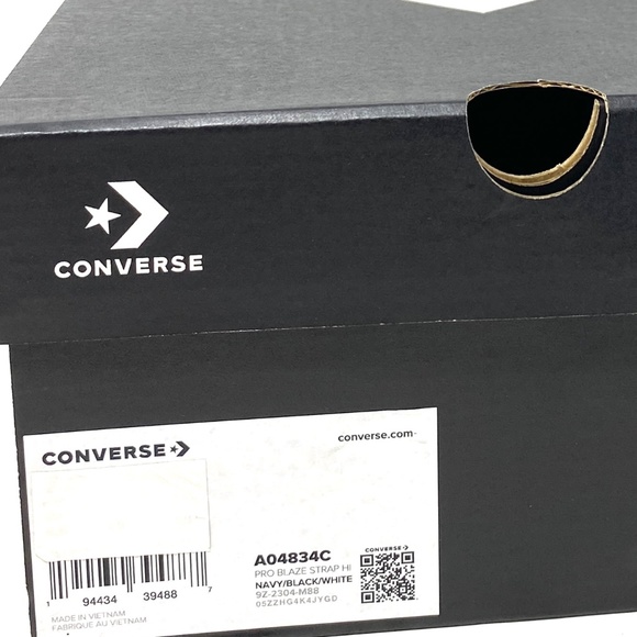 Converse Pro Blaze Strap Leather Sneakers High Top Navy Casual Women Kid A04834C - Picture 8 of 9